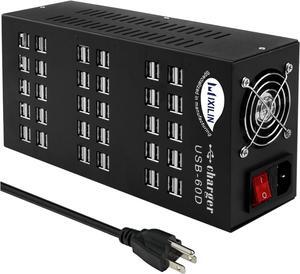 USB Charging Station, Cinlinso 60 Port 300W/60A,Intelligent Protection,MultiPort USB Charger Station for Smartphone Tablets School Hotel