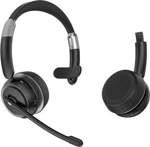 Bluetooth Headset with Microphone V5.2 Single and Dual Ear Wireless Headphones with AI Noise Cancelling for Cell Phone Laptop Trucker Home Office Call Center Zoom Online Class
