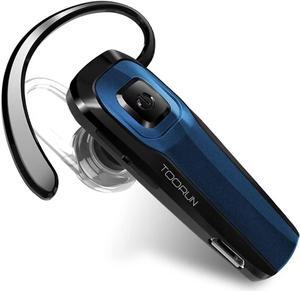 Bluetooth Earpiece, M26 Bluetooth Headset Handsfree V5.0 Wireless Earpiece Headphone with Noise Reduction and Microphone Compatible for Android iPhone Cell Phone Laptop - Blue