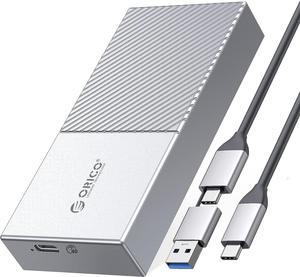 M.2 NVMe SSD Enclosure 40Gbps PCIe3.0x4 USB Type-C Aluminum Adapter NVMe 2280 M-Key(B+M Key) External Solid State Drive Case Compatible with Thunderbolt 3/4 USB3.2/3.1/3.0/Type C-M208-Silver