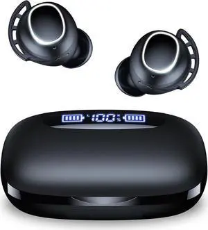 TAGRY Wireless Earbuds Bluetooth Headphones 120H Playtime IPX7 Waterproof Ear Buds Power Display Earphones with Mic and 2600mAh Charging Case for Sports Laptop TV Computer Phone Gaming