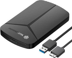 2.5 inch Hard Drive Enclosure - USB 3.0 to SATA III Tool-Free HDD/SSD Enclosure for 7mm with UASP Supports up to 4TB Compatible with Seagate WD Toshiba Samsung PS4 Xbox - Black
