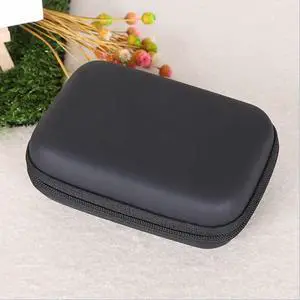 HDD Bag SSD Storage Pouch Coin Purse Data Cable Storage Bag Hard Drives Case Mini Zipper Bag Portable Headset Storage Box(black)