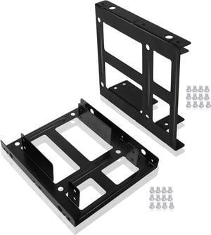 Dual SSD Mounting Bracket 2.5 to 3.5 Internal Hard Drive Adapter SSD HDD Drive Bays Metal Mounting Holder Kit (Pack of 2) (Dual SSD Adapter)