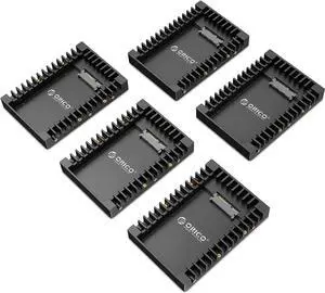 [5Packs] 2.5 SSD SATA to 3.5 Hard Drive Adapter Internal Drive Bay Converter Mounting Bracket Caddy Tray for 7 / 9.5 / 12.5mm 2.5 inch HDD / SSD with SATA III Interface(1125SS-5)