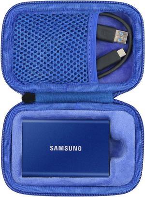 c Hard Travel Case Replacement for Samsung T7 Touch Portable SSD 500GB 1TB 2TB External Solid State Drives Black Case  Inside Blue