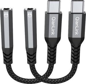 USB Type C to 3.5mm Female Headphone Jack Adapter (2-Pack) USB C to Aux Audio Dongle Cable Cord Compatible with Samsung Galaxy S23 S23+ S22 S21 S20 Ultra S10 S9 Plus Note 20 10 Pixel XL iPad Pro