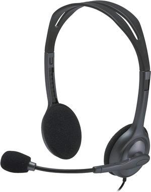 H111 Wired Headset Stereo Headphones with Noise-Cancelling Microphone 3.5 mm Audio Jack PC/Mac/Laptop/Smartphone/Tablet - Black