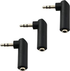 Angle 3.5mm Audio Adapter 3PCS Male to Female 90 Degree Right Angle Gold-Plated TRS Stereo Jack Plug AUX Connector for Headset Tablets MP3 Players Game Controller Speakers