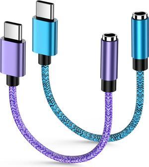 USB C Aux Audio Headphone Adapter for Samsung Galaxy A54 A24 A14 A13 S23 A53 A03s S22 S21 S20 Plus/Ultra A23 Google Pixel 7a 7 6 Type C to 3.5mm Female Earphone Jack Adapter 2 Pack Dongle Cable Cord