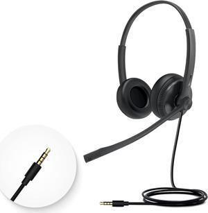 UH34 USB Headset with Microphone for PC Laptop 3.5mm Stereo Headphone Noise Canceling&Volume Control Teams Certified Work Office Headset