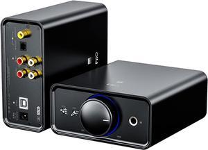 K5Pro ESS Amplifier Headphone Amps Stereo High Resolution Portable Desktop DAC 768K/32Bit and Native DSD512 for Home Audio/PC 6.35mm Headphone Out/RCA Line-Out/Coaxial/Optical Inputs (Black)