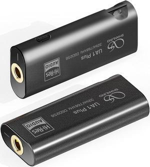 UA1 Plus Headphone Amplifier Portable USB DAC/AMP Dual 43131 DAC CT701 USB Receive Chip Support Up to 768kHZ/32bit DSD256 80mW@32 Output Android app Control (Black)