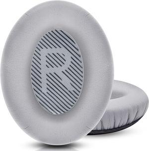 Professional Headphone Replacement Ear Pads for Bose QuietComfort 35 QC 2 15 25 Earpads Cushion for QC2 QC15 QC25 SoundTrue SoundLink Around-Ear Headphones (QC35/35ii Silver Cushion + Grey Mat)