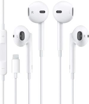 2 Pack Earbuds Headphones Wired Earphones with Microphone and Volume Control Compatible with iPhone 14/13/12 Pro Max/Xs Max/XR/X/8/7 Plus