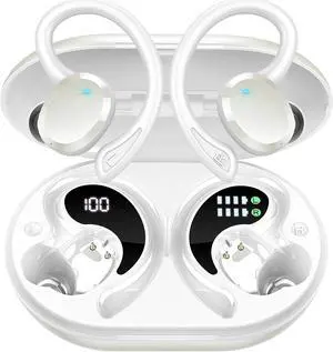 Wireless Earbuds Sport, 2025 Bluetooth 5.4 Headphones with Earhooks, 48H Stereo Deep Bass Over Ear Buds with 4 ENC Noise Canceling Mics, IP7 Waterproof Earphones for Running Workout Gym (Android/iOS)
