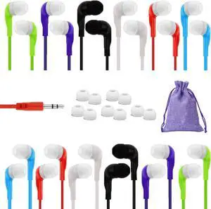 12 Pack Earbuds Headphones Ear Earphones Buds Wired Kids Phones Phone Classroom School Plug Set audifonos Player Headset Computer Small Bud Jack Class Tablet Laptop Wire Best Travel