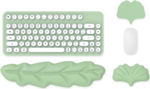 Keyboard Wrist Rest Set Ergonomic Memory Foam Wrist Support pad for Keyboard and Mouse Easy Typing and Wrist Pain Relief pad for Office Studying Gaming Computer Laptop (Green)