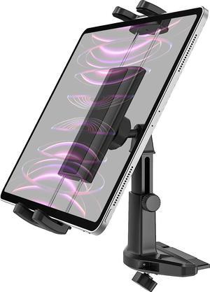 Car Tablet Holder CD Slot Adjustable Arm CD Player Tablet Mount 360 Rotation CD Phone Cradle for iPad Pro 12.9 Mini Air Galaxy Z Fold Series Tabs iPhone More 4-13 Device