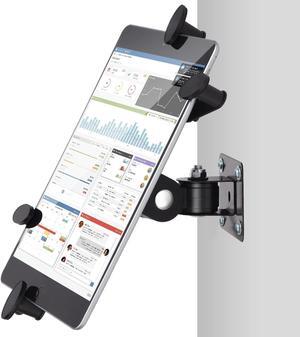 Tablet Wall Mount Holder for iPad 7 to 12.9 Inch Tablets Galaxy Tabs Fire Slate 360Adjustment Tablet Mount for Factory Show Display Kiosk POS Store (Black)