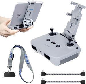 No Disassembly Tablet Holder for DJI Mini 2/ Mini 2 SE/Air 2 /Air 2S/ Air 3/ Mavic 3/ Mini 3 7-12 Inch Foldable iPad Mount Holder Pack of Lanyard and 2 Data Cables DJI RC-N1/RC-N2 Accessories