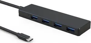 4-Port USB C Hub 3.0 Ultra-Slim USB C to USB Hub USB C Splitter for Mac Pro iMac iPad Pro Chromebook Pixelbook Dell XPS Samsung and More Type C Devices (4-Port)