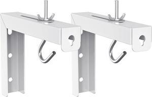 Universal Projector Screen Ceiling Mount Wall Hanging Mount L-Brackets 6 inch Adjustable Extension with Hook Kit Perfect Projector Screen Placement Hold up to 66 lbs (PSM001-W) White