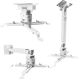 Projector Mount Wall or Ceiling Projection Mount Bracket with Adjustable Height and Extendable Arms Mount for Home and Office Projector