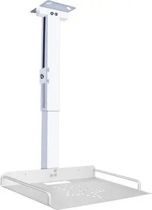 Universal Ceiling Mount with Tray for Projector 11.8IN-20.5IN / 30CM-52CM Height Adjustable Projector Shelf Ceiling Projector Mount for Wall/Ceiling Aluminum Alloy (White)