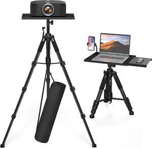 Projector Stand 2023 The Latest Projector Stand Tripod Adjustable from 17.6 to 51.4 Sturdy Laptop Tripod Stand Projector Tripod Stand for Presentations Home Cinema Studio and Stage Use