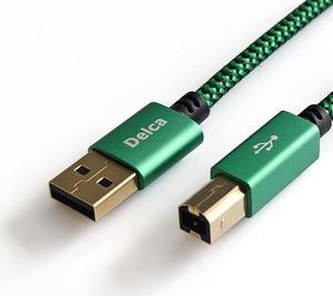 Printer Cable 6 Feet/1.8 Meters I Nylon Braided USB 2.0 Cable Type A Male to Type B Male Scanner Printer Cord I Compatible with Canon Brother Epson Samsung Hp Dell and More (Green)