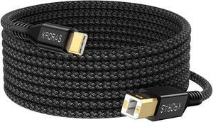 USB B to USB C Printer Cable 10 feet USB C Printer Cable for MacBook Pro/Air Nylon USB C MIDI Cable for Casio Digital Piano MIDI Controller