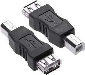 USB A to B Adapter USB 2.0 A Female to USB B Male Printer Converter Connector Plug (F/M 2 Packs)