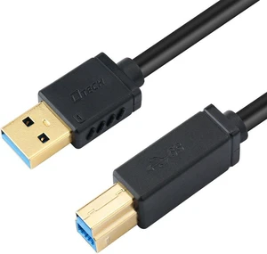DTECH 6 ft Printer Cable USB to USB b Cord Type A 3.0 Square End Male to Male KVM Data Wire for Laptop Computer (6 Feet, Black) DTECH 6 ft Printer Cable USB to USB b Cord Type A 3.0 Square End Male to Male KVM Data Wire for Laptop Computer (6 Feet, Black)