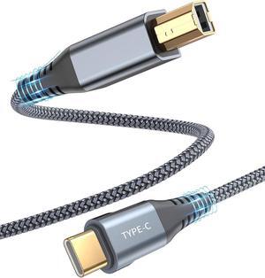 USB C Printer Cable 6.6ft USB C to USB B Printer Cable Nylon Braid High-Speed USB C MIDI Cable for MacBook Pro/Air Digital Piano MIDI Controller HP Epson Canon Brother Lexmark Printers and Scanner
