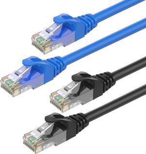 Cat6 Ethernet Cable(15Feet 2Pack) Network Patch Cable UTP LAN Cable Computer Patch Cord-(Blue/Black)