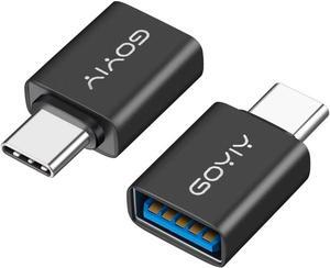 [10Gbps] USB C to USB Adapter USB C Male to USB Female Adapter USB3.2 Gen 2 2-Pack Compatible with MacBook Pro/Air Laptops Phones and Other Type C or Thunderbolt 4/3 Devices(Black)