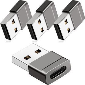 USB C Female to USB Male Adapter (4 Pack) USB A Charger to USB Type C Cable Converter for Apple Watch Series 7 8 Ultra SE iPhone 12 13 14 Plus Pro Max Samsung Galaxy S20 S21 S22
