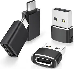 4Pack USB to USB C Adapter&Type C Male to 3.0 Female Charger Thunderbolt 4 to Type A OTG Converter for iPhone 16 15 14 Pro Max Plus Mouse Keyboard Galaxy S23 S24 MacBook  Watch CarPlay