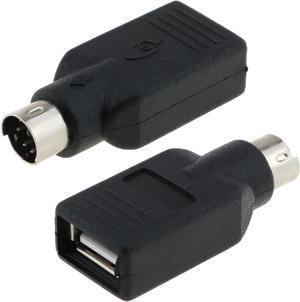 USB to PS2 Adapter 2PCS Black USB Female to PS/2 Male Converter Adapter for Mouse Keyboard Black
