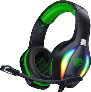 Fachixy 2024 NewFC100 Gaming Headset with Microphone for PS4/PS5/PC/Nintendo Switch, Xbox One Headset with RGB Light, Computer Gamer Headset with Mic