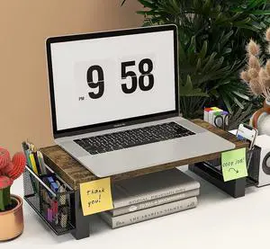 WESTREE Monitor Stand Riser with Storage, Desktop Computer Monitor Stand, Multi-Purpose Desk Organizer Shelf for Laptop Computer PC