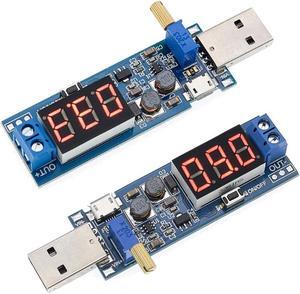 2PCS USB Buck Boost Converter Adjustable Step UP Step Down Power Supply Module Voltage Regulator DC-DC 5V to 3.3V 9V 12V 18V 24V