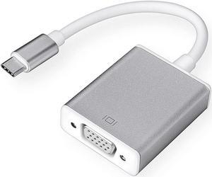 USB-C to VGA Adapter USB 3.1 Type C (Thunderbolt 3) to VGA Converter Compatible with MacBook Pro New MacBook MacBook Air 2018 Dell XPS 13/15 Surface Book 2 and More (Gray)