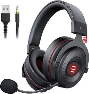 E900 Pro USB Gaming Headset for PC - Computer Headset with Detachable Noise Cancelling Mic 7.1 Surround Sound 50MM Driver - Headphones with Microphone for PS4/PS5 Xbox One Laptop Office