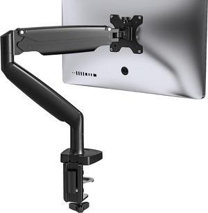 Sinlge Monitor Mount for 13 to 34 inch Flat/Curved Computer Screen, Gas Spring Ultrawide Monitor Arm Holds up to 26.5 lbs, Clamp & Grommet Base, VESA 75x75/100x100mm, Black