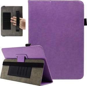 Universal 10 Inch Tablet Case Universal 10.1 Inch Tablet Case Protective Folio Stand Android Case for 9.6-10.5 Inch Tablet with Hand Strap and Cards Slots Purple