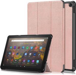 Case for Fire HD 10 2023 Tablet 10.1 Cover Folio Slim Cover Lightweight Hard Shell Smart Protective Stand Case with Auto Wake/Sleep Function Rose Gold
