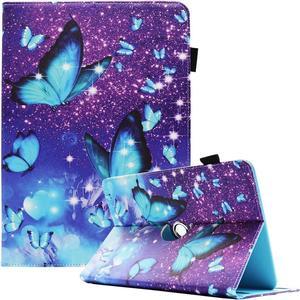 Universal 10 10.1 Inch Tablet Case Universal Case for 9.6-10.5 Inch Tablet 360 Degree Rotating Stand Case Cover for 9.7 10 10.1 10.2 10.4 10.5 Inch Tablet Glitter Butterfly