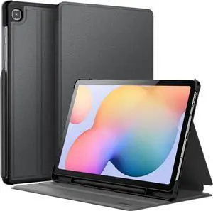 Case for  Galaxy Tab S6 Lite 10.4-Inch 2024/2022/2020 with S Pen Holder Slim Folio Stand Protective Tablet Cover Multi-Angle Viewing (Black)